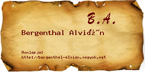 Bergenthal Alvián névjegykártya